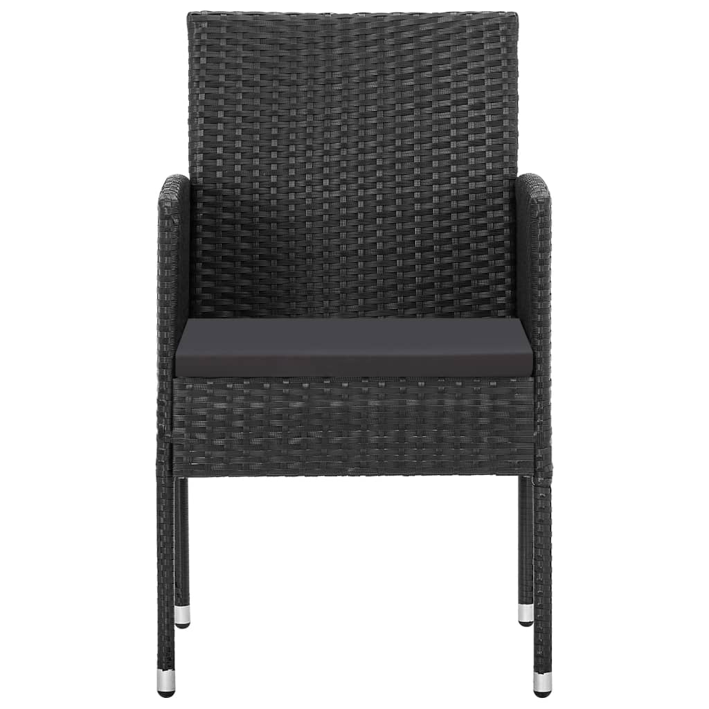 Set mobilier de grădină, 7 piese, negru