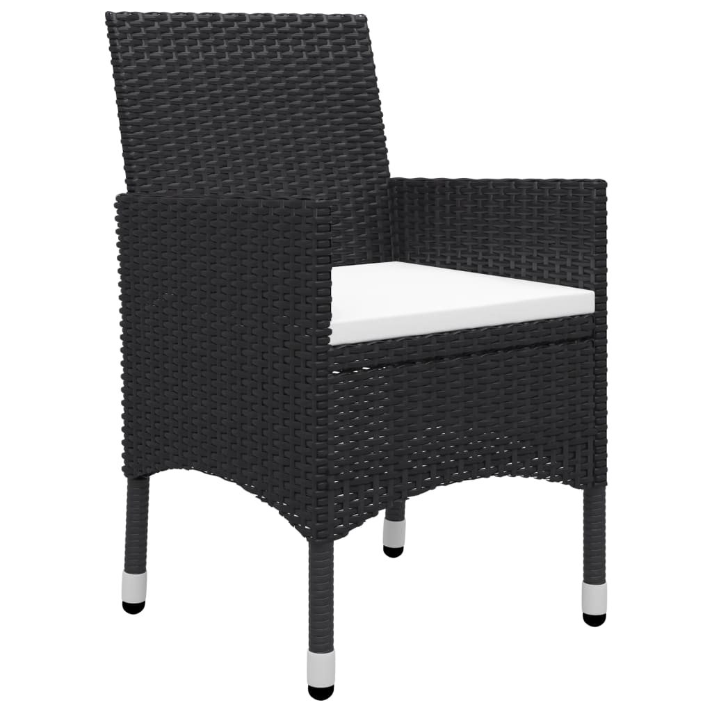 Set mobilier de grădină, 9 piese, negru