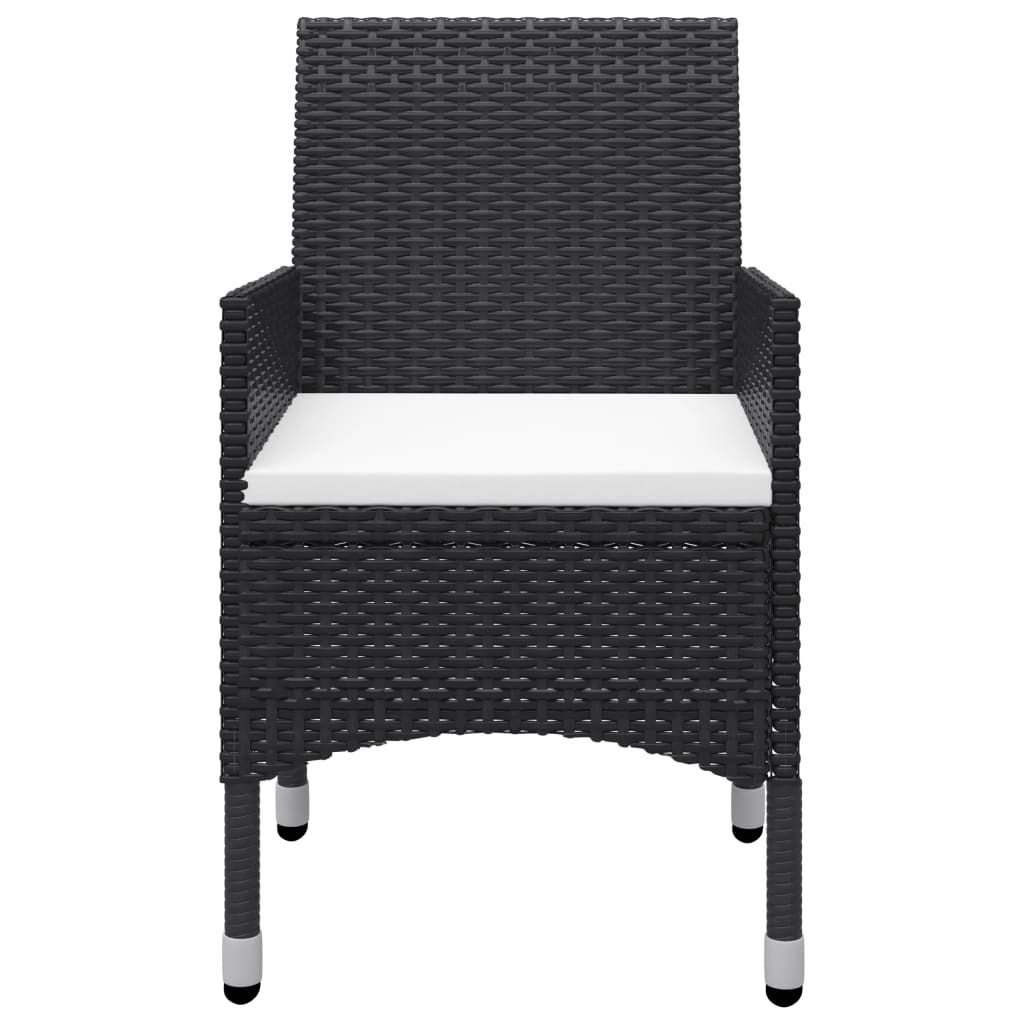 Set mobilier de grădină, 9 piese, negru