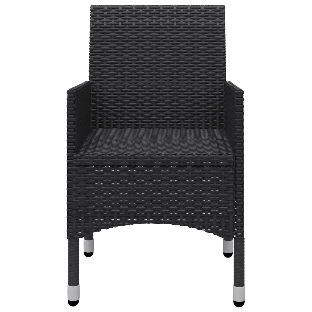 Set mobilier de grădină, 11 piese, negru