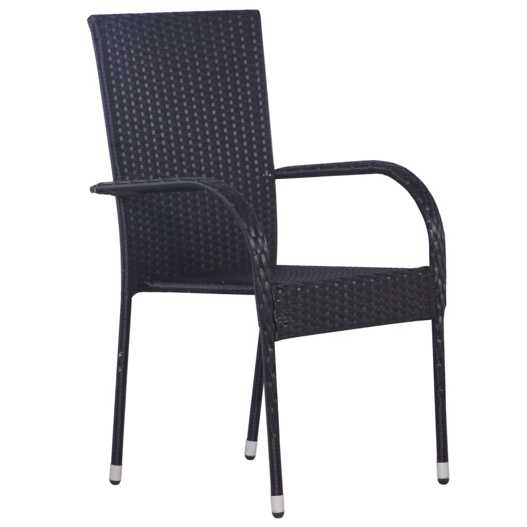 Set mobilier de grădină, 7 piese, negru