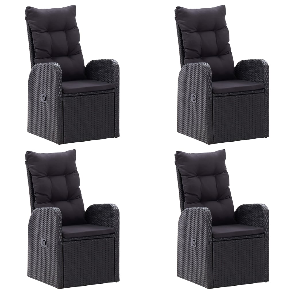 Set mobilier de grădină, 7 piese, negru