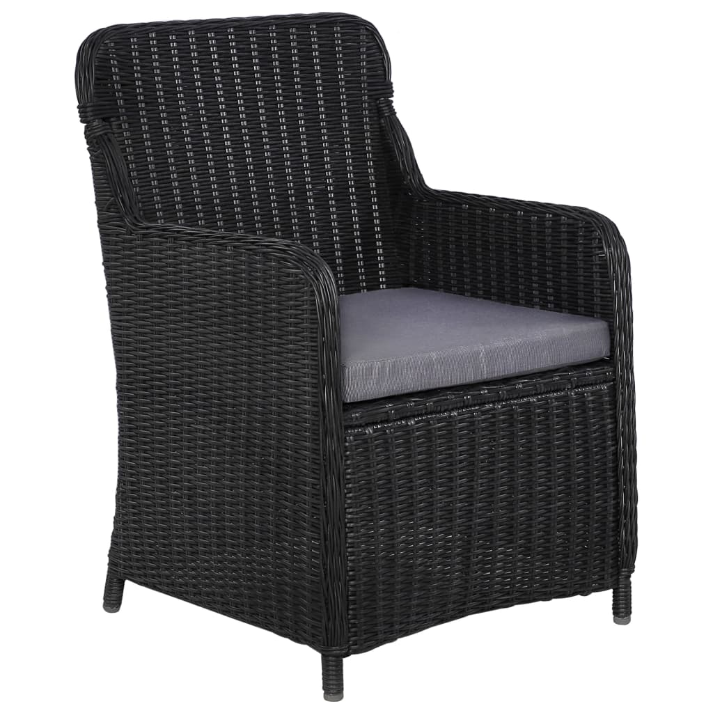 Set mobilier pentru grădină, 7 piese, negru