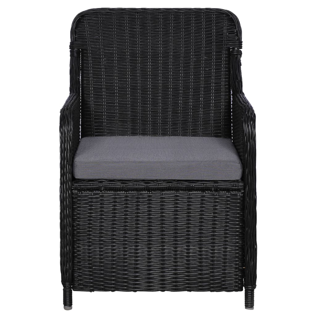 Set mobilier pentru grădină, 7 piese, negru