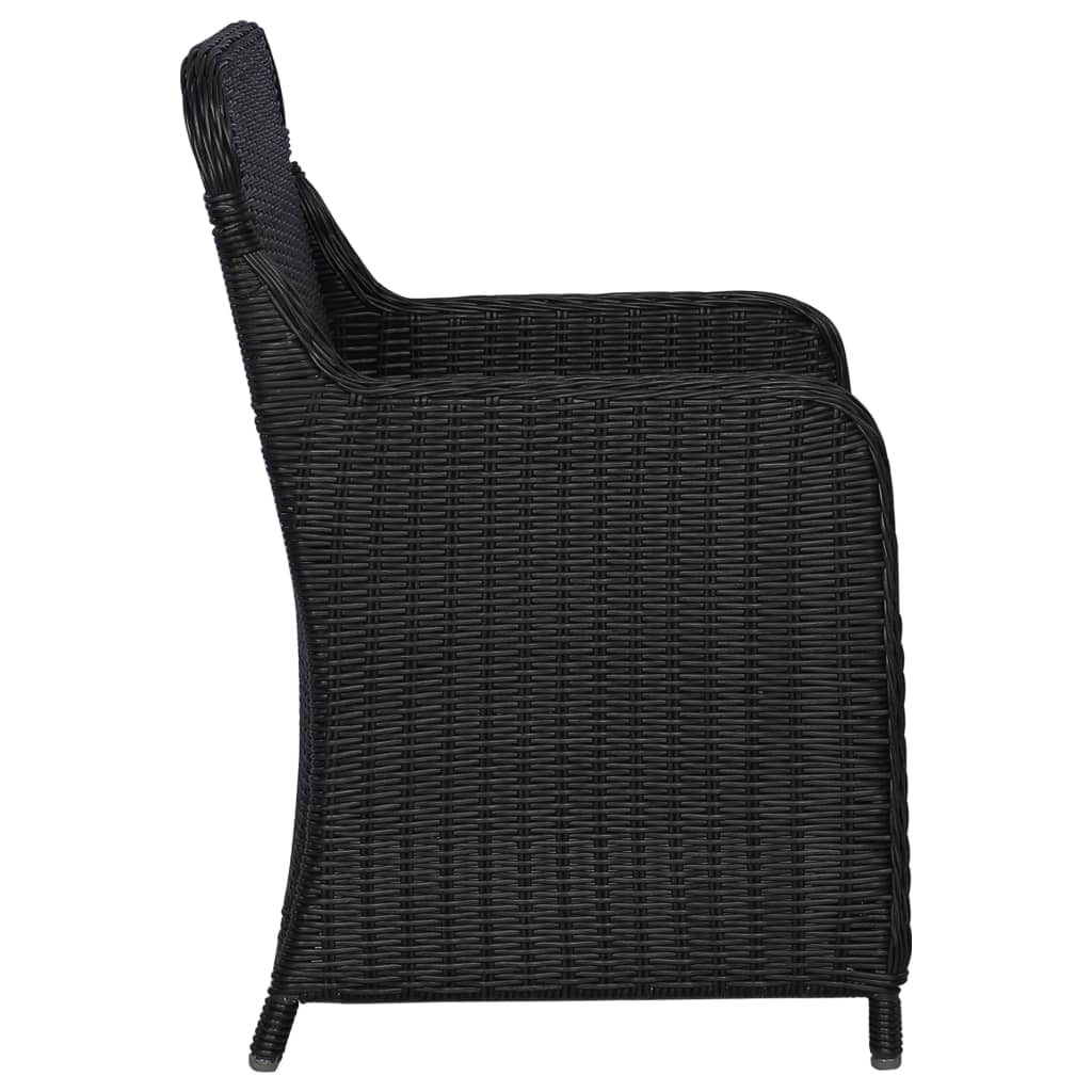 Set mobilier pentru grădină, 7 piese, negru