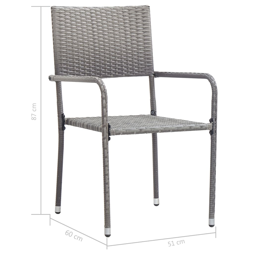 Set mobilier de grădină, 9 piese, gri