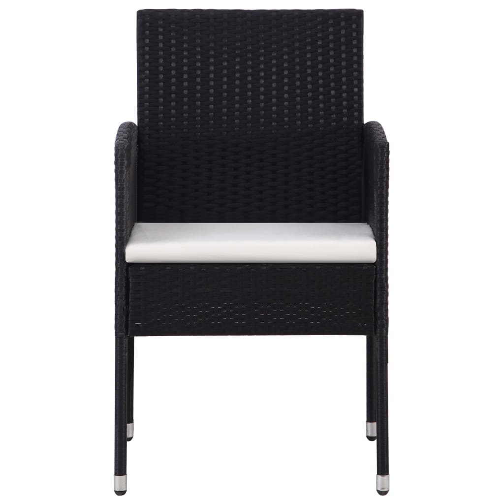 Set mobilier de grădină, 9 piese, negru