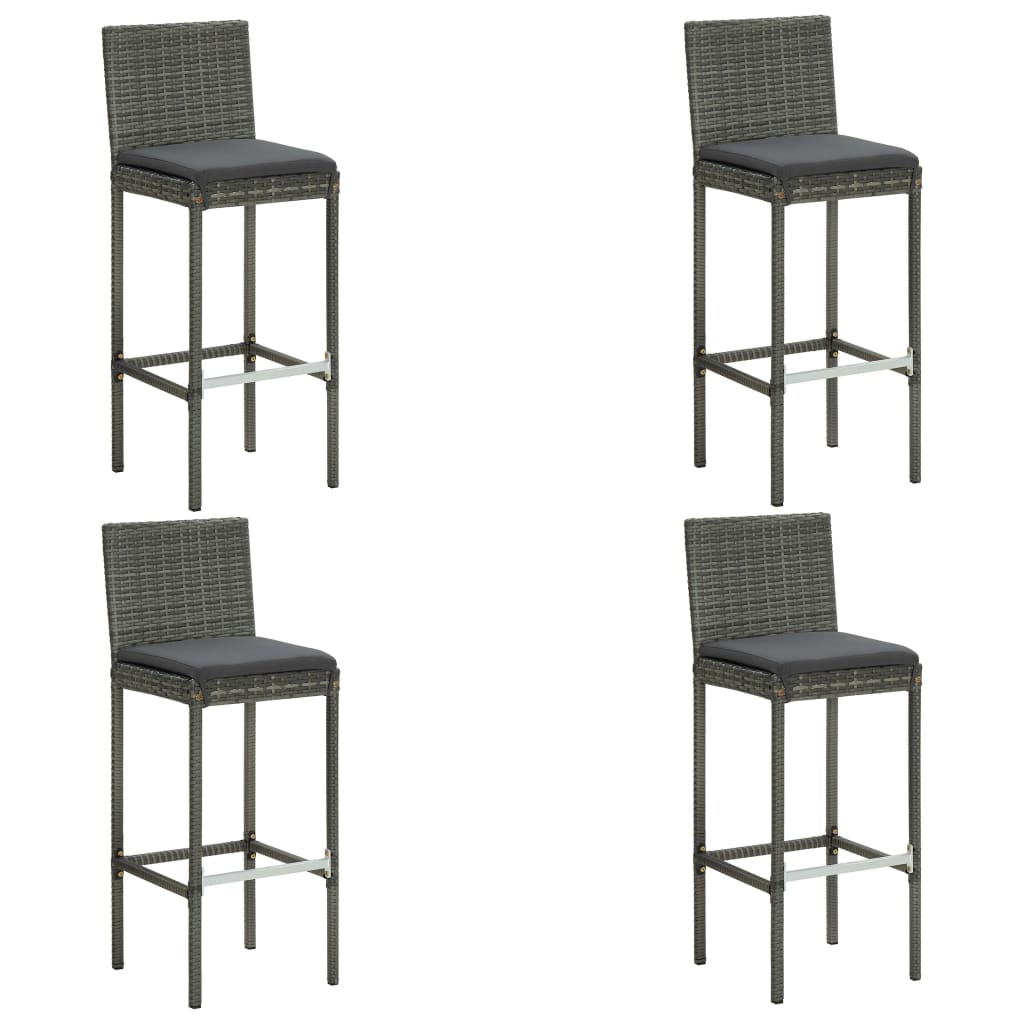 Set mobilier de bar de grădină cu perne , 5 piese , gri