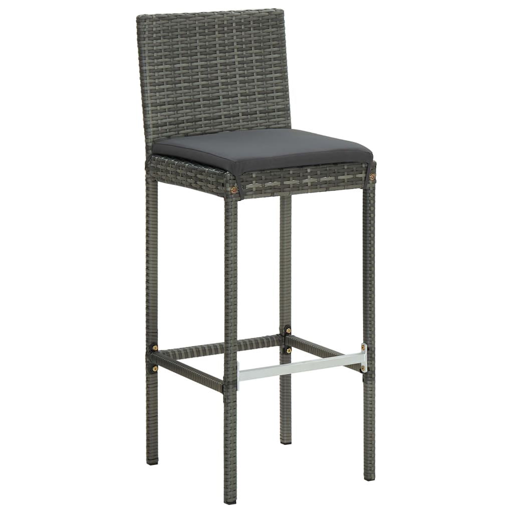 Set mobilier de bar de grădină cu perne , 5 piese , gri