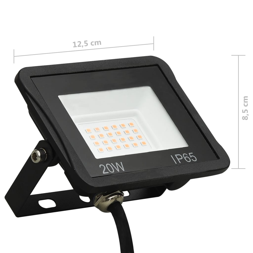 Proiector cu LED, alb cald, 20 W