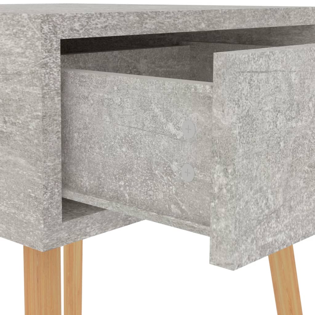 Noptieră, gri beton, 40x40x56 cm, lemn prelucrat