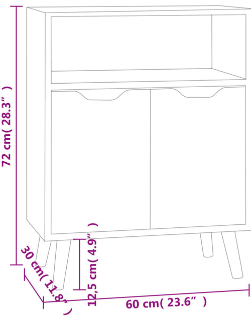 Загрузите изображение в средство просмотра галереи, Servantă, gri, 60x30x72 cm, lemn prelucrat
