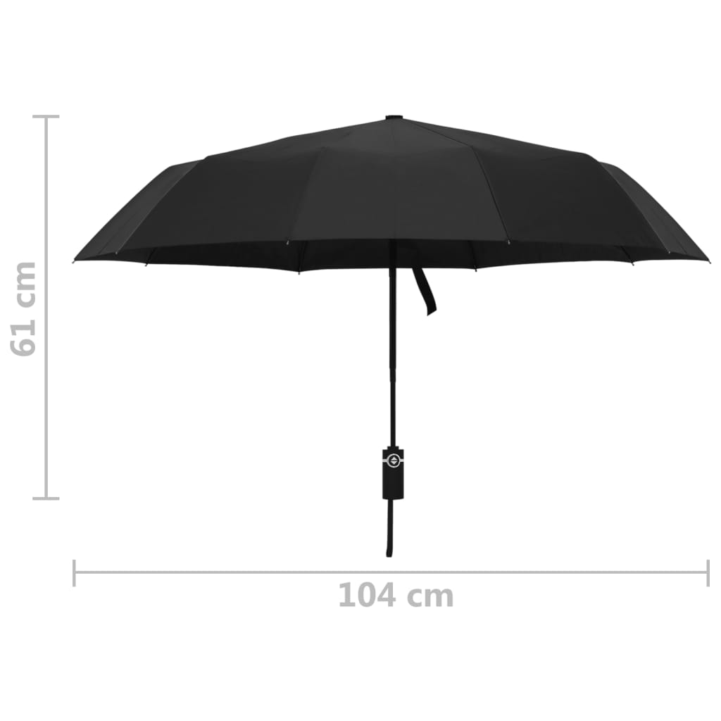 Umbrelă pliabilă automată, negru, 104 cm