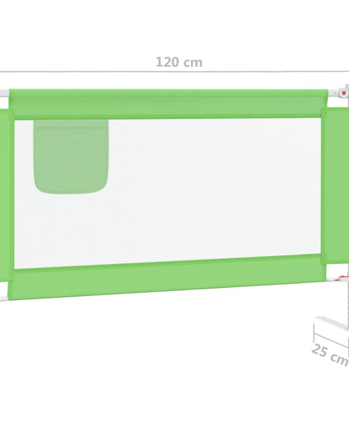 Încărcați imaginea în vizualizatorul Galerie, Balustradă de protecție pat copii, verde, 120x25 cm, textil
