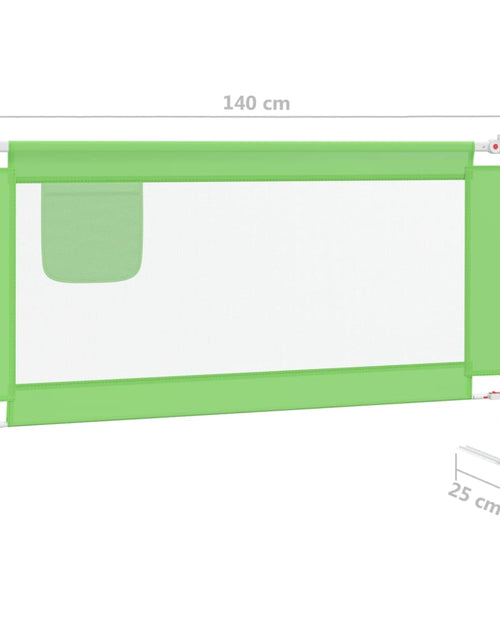 Încărcați imaginea în vizualizatorul Galerie, Balustradă de protecție pat copii, verde, 140x25 cm, textil
