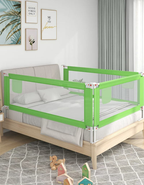 Încărcați imaginea în vizualizatorul Galerie, Balustradă de protecție pat copii, verde, 140x25 cm, textil
