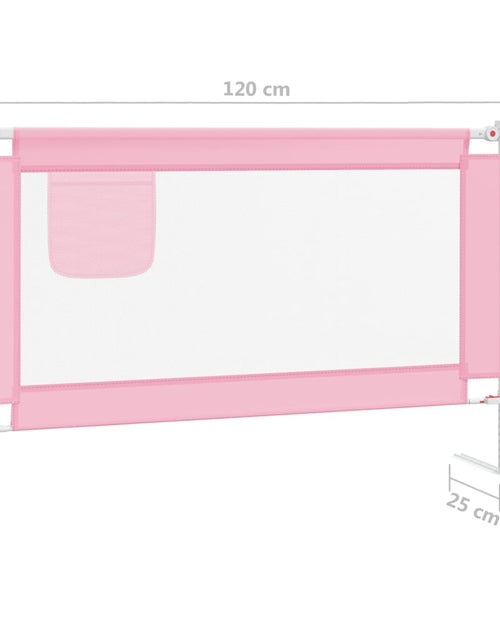 Загрузите изображение в средство просмотра галереи, Balustradă de protecție pat copii, roz, 120x25 cm, textil
