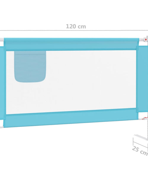 Încărcați imaginea în vizualizatorul Galerie, Balustradă de protecție pat copii, albastru, 120x25 cm, textil
