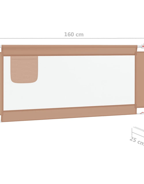 Încărcați imaginea în vizualizatorul Galerie, Balustradă de protecție pat copii, gri taupe, 160x25 cm, textil
