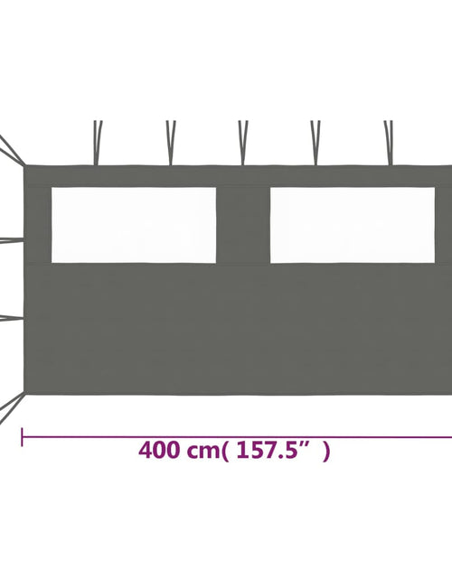Загрузите изображение в средство просмотра галереи, Perete lateral foișor cu ferestre, 4x2 m, antracit
