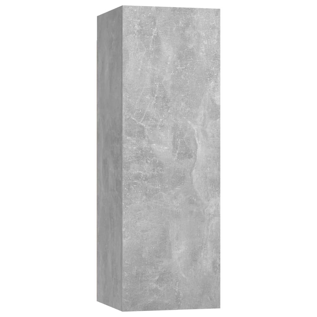 Comode TV, 2 buc., gri beton, 30,5x30x90 cm, lemn prelucrat