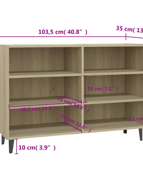 Загрузите изображение в средство просмотра галереи, Servantă, stejar sonoma, 103,5x35x70 cm, PAL
