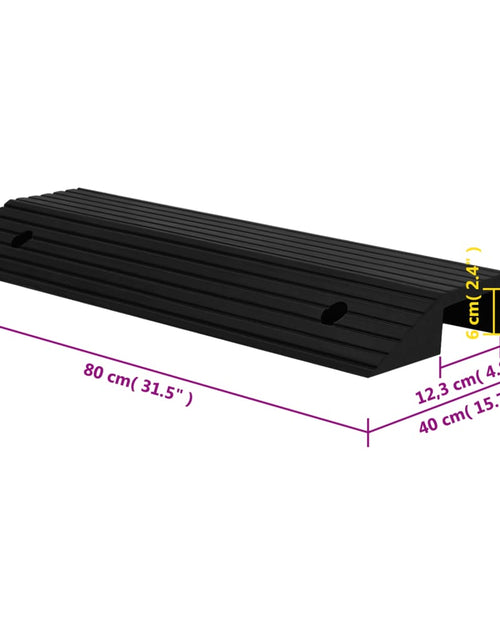 Încărcați imaginea în vizualizatorul Galerie, Rampe tip prag pod, 2 buc., 80x40x8 cm, cauciuc
