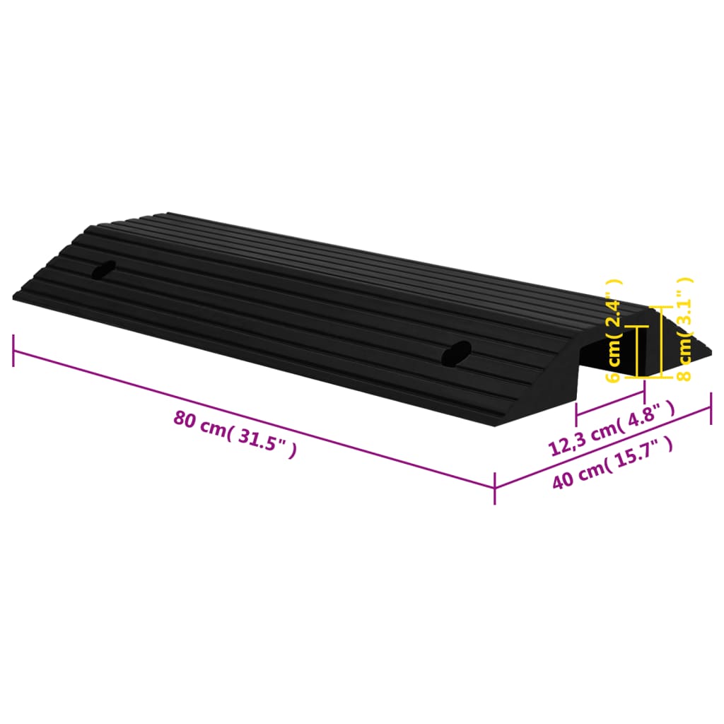 Rampe tip prag pod, 2 buc., 80x40x8 cm, cauciuc