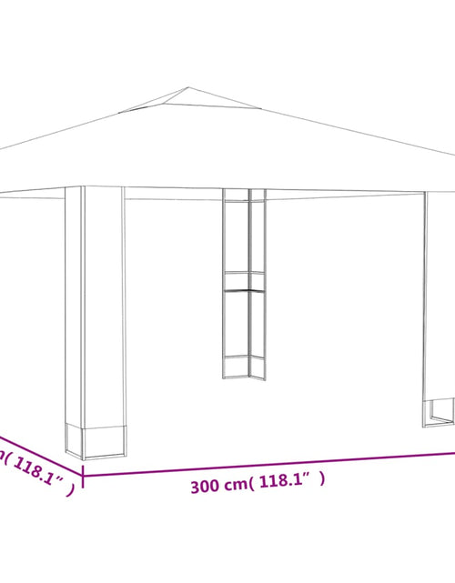 Încărcați imaginea în vizualizatorul Galerie, Pavilion cu acoperiș dublu &amp; lumini LED, gri taupe, 3x3x2,7m
