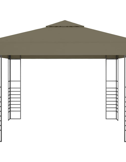 Încărcați imaginea în vizualizatorul Galerie, Pavilion de grădină cu șiruri de lumini LED, gri taupe 3x3m
