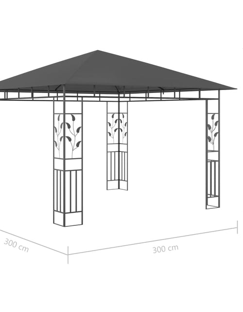 Încărcați imaginea în vizualizatorul Galerie, Pavilion cu plasă anti-țânțari&amp;lumini LED, antracit, 3x3x2,73 m
