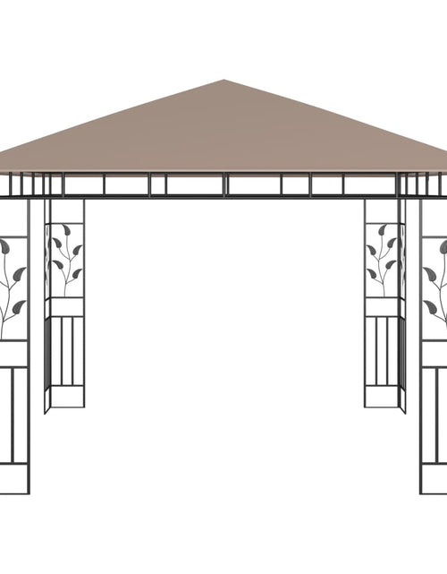 Încărcați imaginea în vizualizatorul Galerie, Pavilion cu plasă anti-țânțari&amp;lumini LED,gri taupe, 3x3x2,73 m
