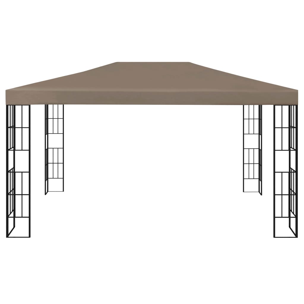 Pavilion cu șiruri de lumini LED, gri taupe, 4x3 m