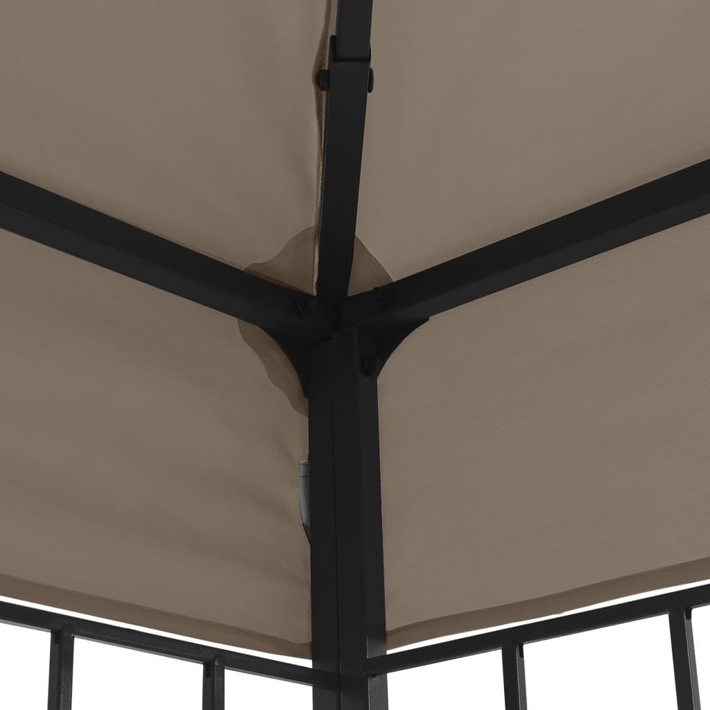 Pavilion cu șiruri de lumini LED, gri taupe, 4x3 m