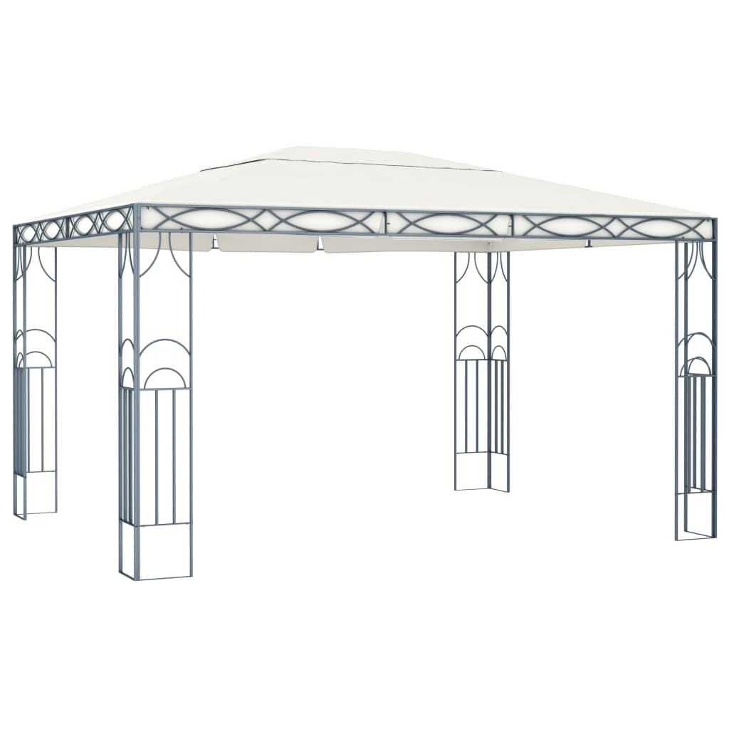 Pavilion cu șir de lumini LED, crem, 400x300 cm