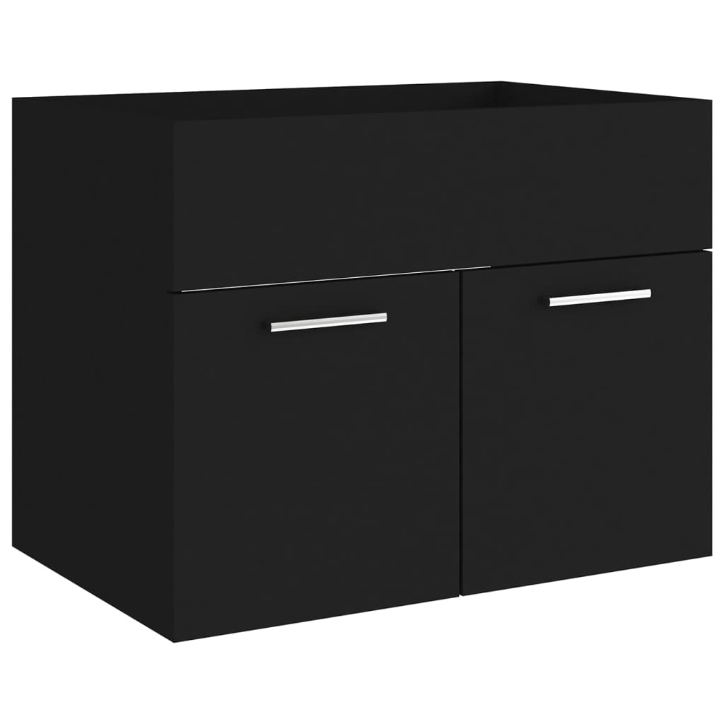 Set de mobilier de baie, negru, lemn prelucrat