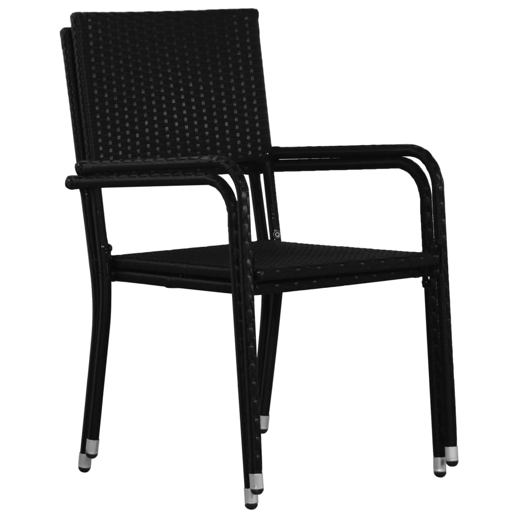 Set mobilier de grădină, 3 piese, negru