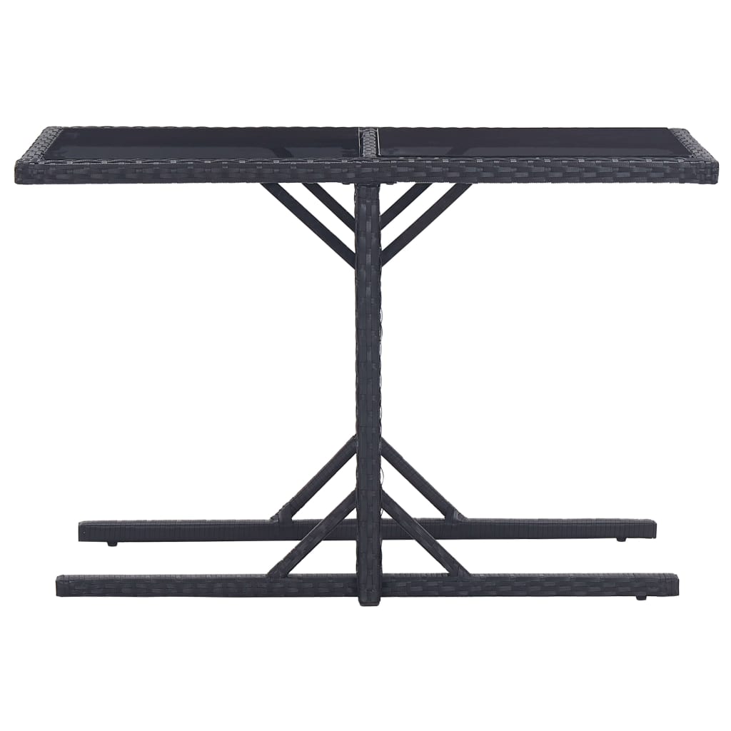 Set mobilier de grădină, 3 piese, negru