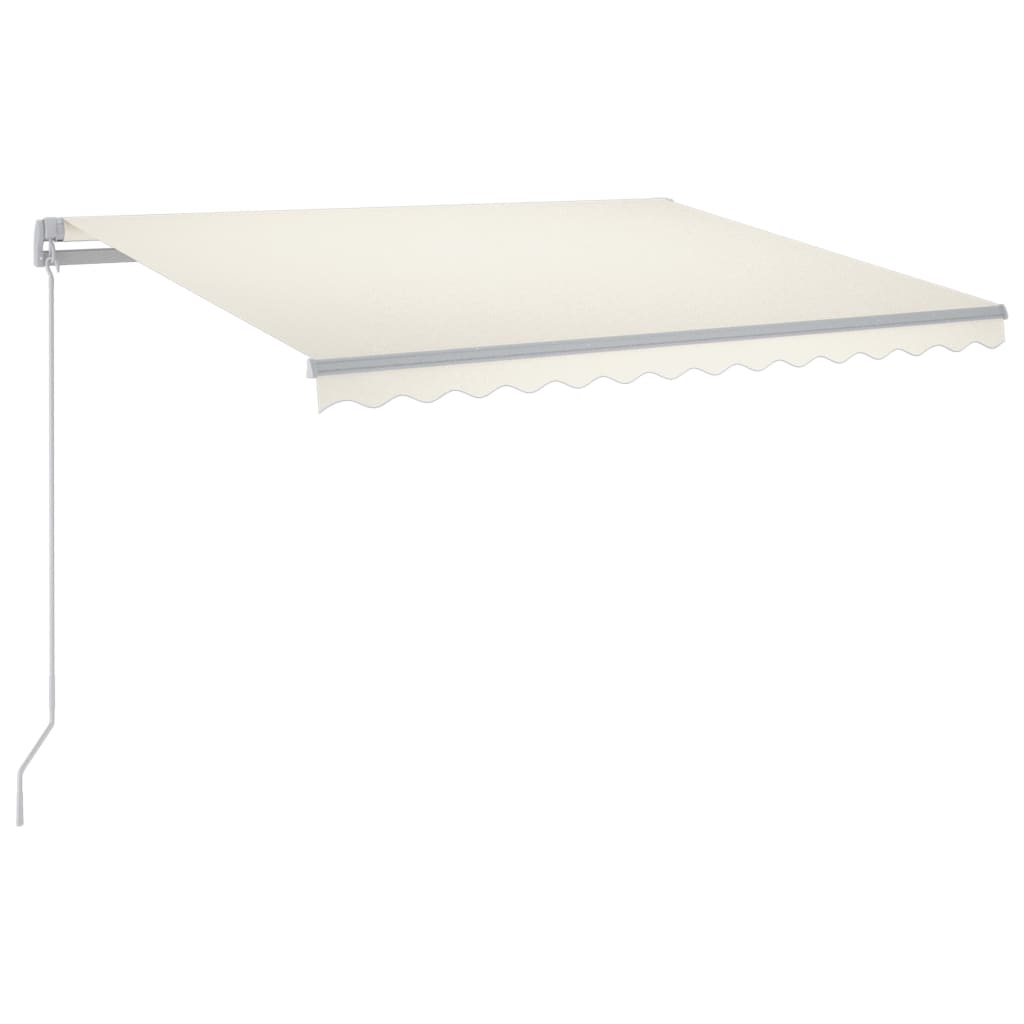 Copertină retractabilă manual cu LED, crem, 300x250 cm