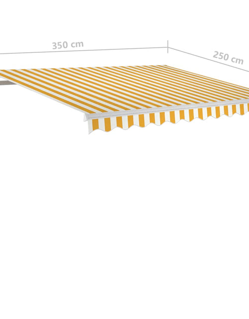 Încărcați imaginea în vizualizatorul Galerie, Copertină retractabilă manual, galben și alb, 350x250 cm
