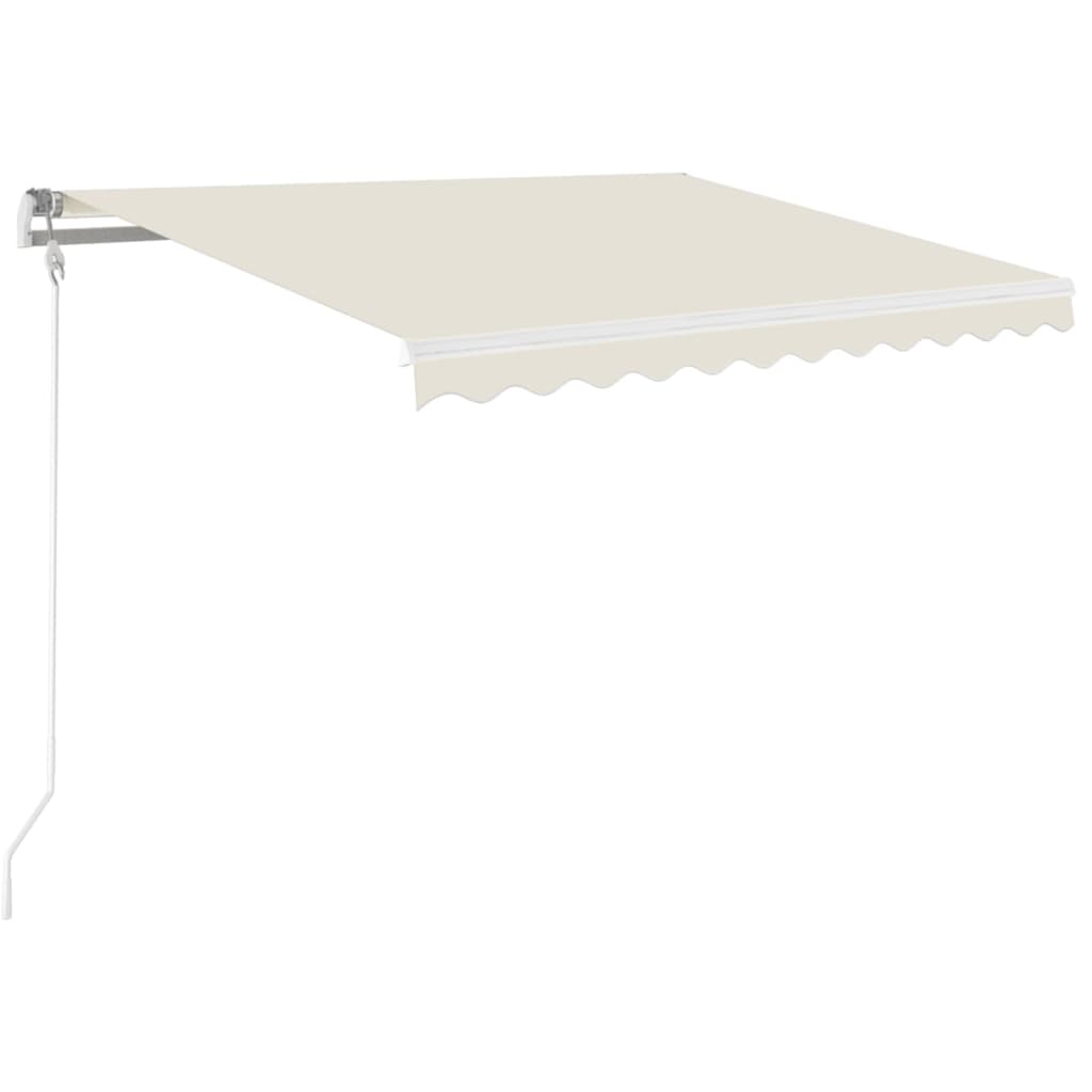 Copertină retractabilă manual cu LED, crem, 350x250 cm