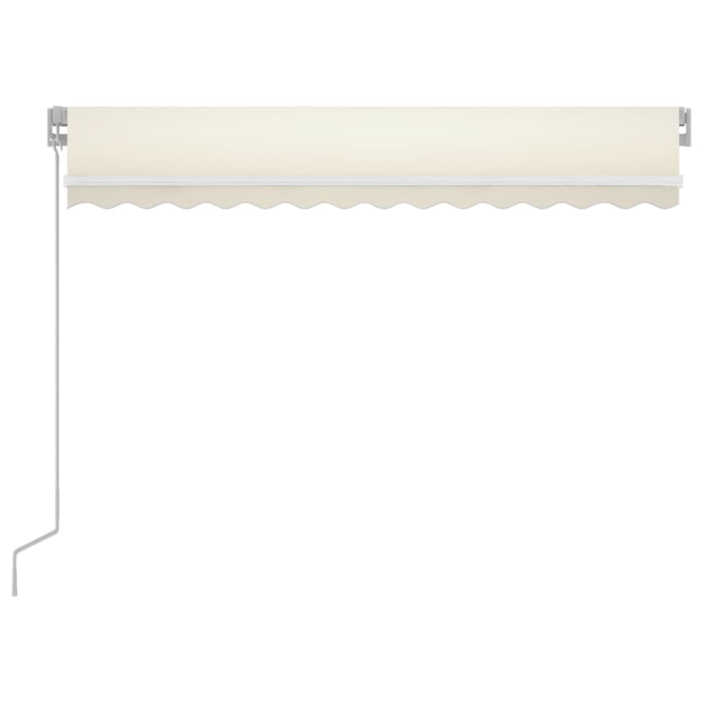 Copertină retractabilă manual cu LED, crem, 350x250 cm