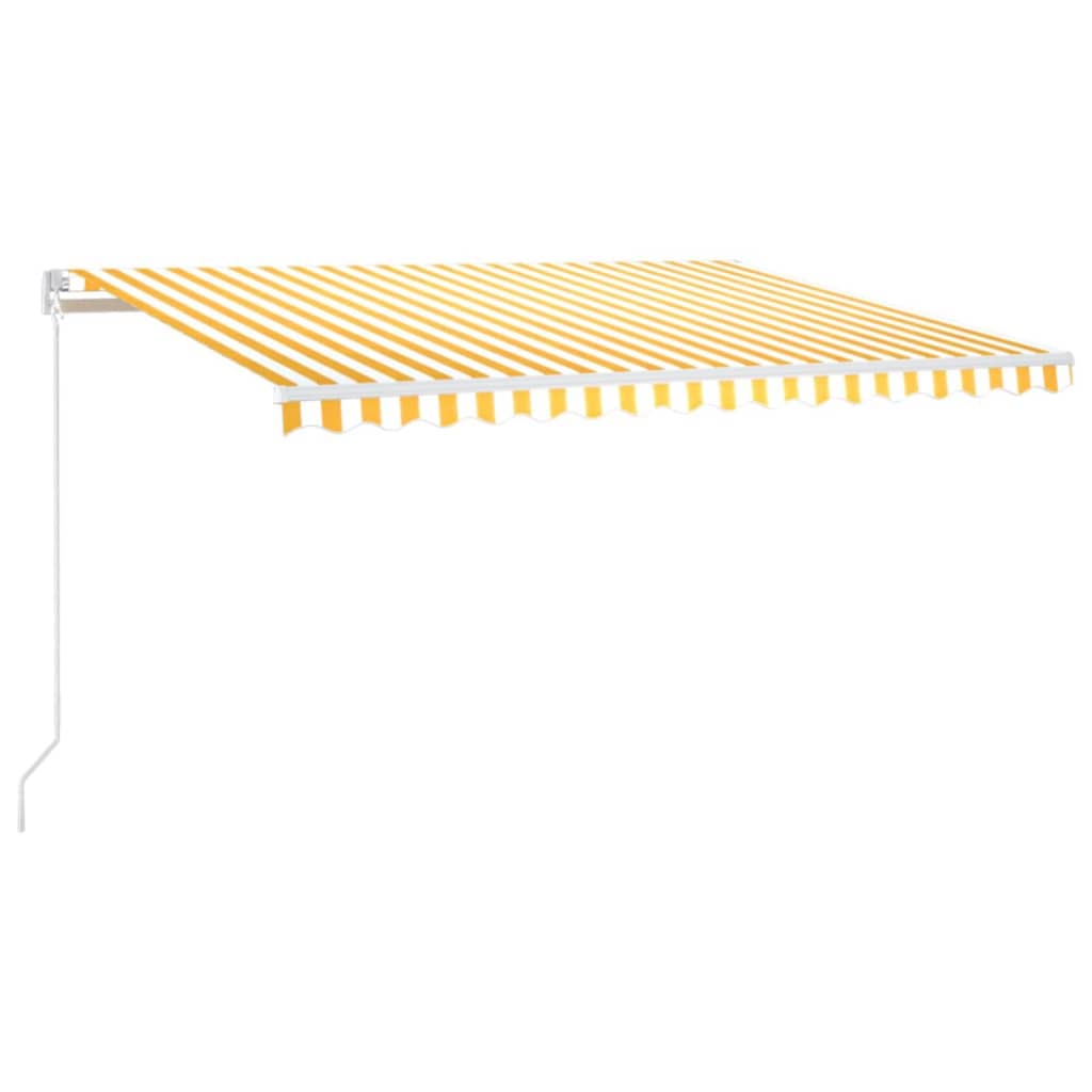 Copertină retractabilă manual cu LED, galben & alb, 400x300 cm