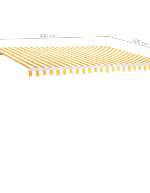 Încărcați imaginea în vizualizatorul Galerie, Copertină automată cu senzor vânt &amp; LED, galben&amp;alb, 400x300 cm
