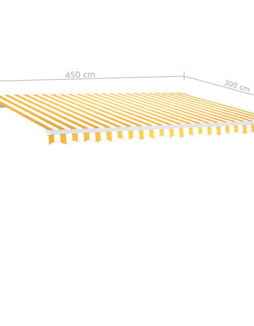 Загрузите изображение в средство просмотра галереи, Copertină automată cu senzor vânt&amp;LED, galben/alb, 450x300 cm
