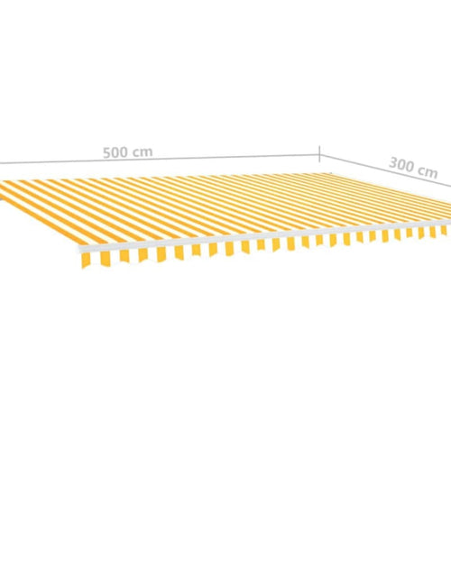 Încărcați imaginea în vizualizatorul Galerie, Copertină retractabilă manual, galben și alb, 500x300 cm
