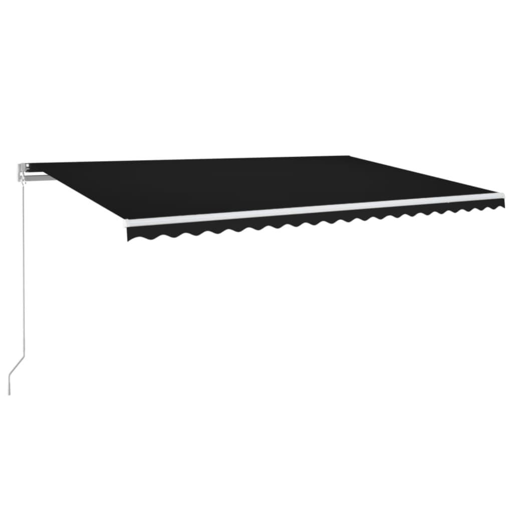 Copertină retractabilă manual cu LED, antracit, 500x300 cm