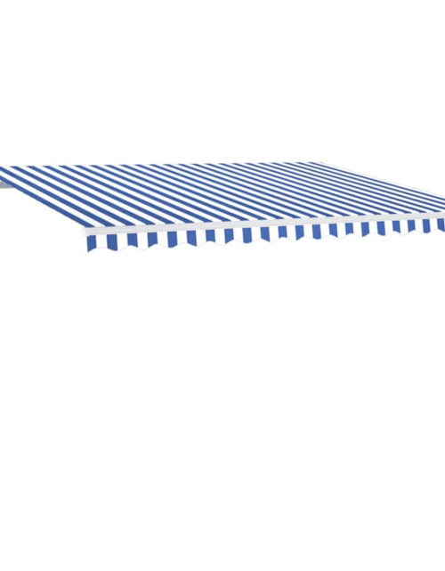 Загрузите изображение в средство просмотра галереи, Copertină retractabilă manual cu LED, albastru/alb, 400x350 cm
