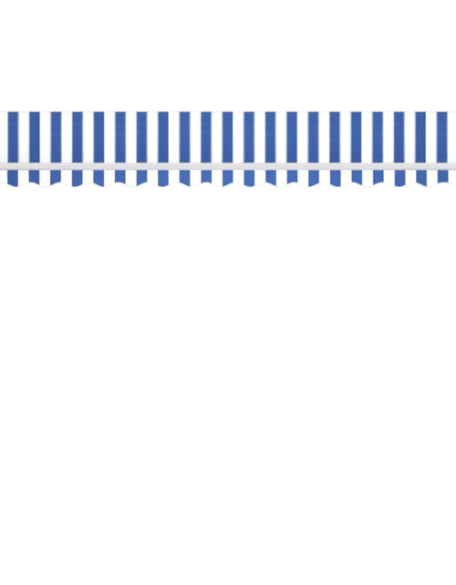 Загрузите изображение в средство просмотра галереи, Copertină retractabilă manual cu LED, albastru/alb, 400x350 cm
