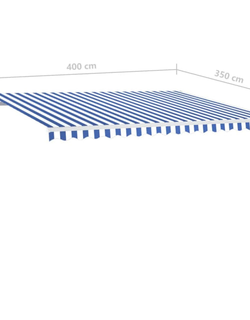 Încărcați imaginea în vizualizatorul Galerie, Copertină retractabilă manual cu LED, albastru/alb, 400x350 cm
